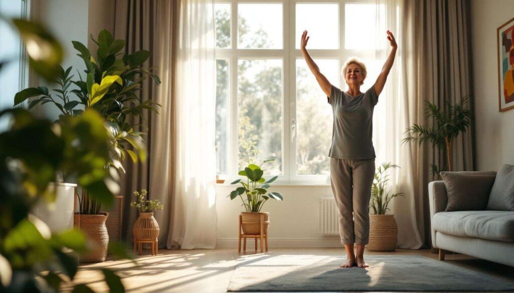If you can’t exercise on the floor, try these three standing exercises to strengthen your core muscles and boost your balance
