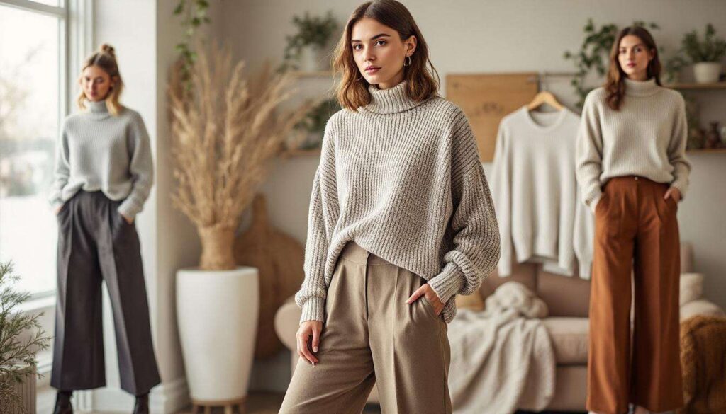 Wide-leg pants: 3 sweaters to add character to your everyday winter looks