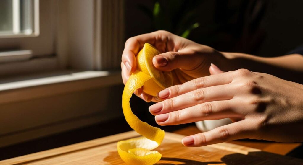 The lemon peel rub that whitens yellow nails : how citric acid lifts stains instantly